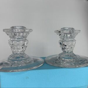 Elegant Fostoria Glass Candle Holders